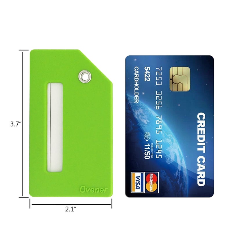 Ovener Silicone Luggage Tag with Name ID Card Perfect to Quickly Spot Luggage Suitcase (Plane 2Pcs Green) - Image 4